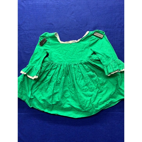 Petit Papillon Other - Girls Petit Papillon Vintage Style Ruffle Pocket Dress Size 4 Green